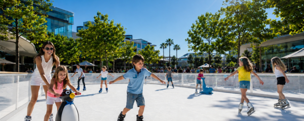 patinoire synthétique en plein été